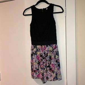 Floral and lace romper